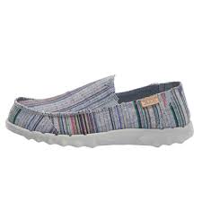 Hey Dude FARTY         LAST PAIR! SIZE 11 CHAMBRAY STRIPES RED!